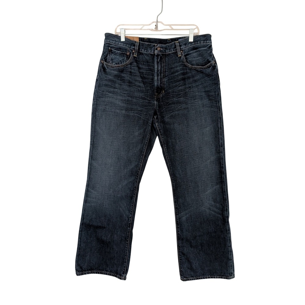 GAP 1969 Loose Fit Jeans Mens 36x32 Dark Wash Denim Burning Fire Style Relaxed